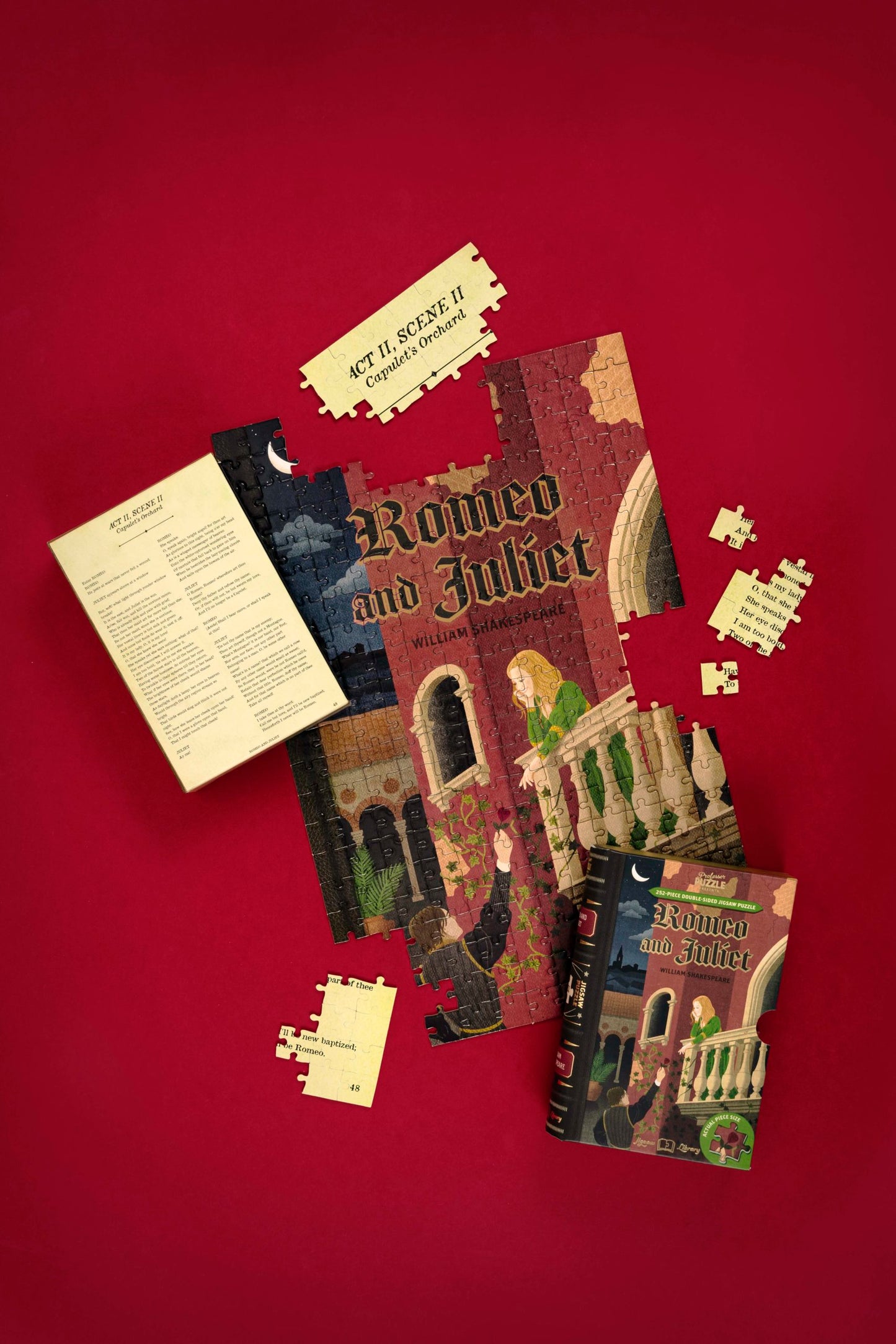Bokpussel Romeo & Juliet - dubbelsidigt pussel 252 bitar