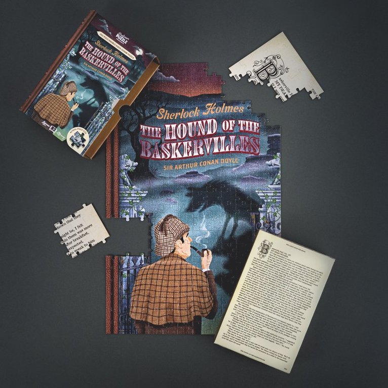 Bokpussel The Hound of the Baskervilles - dubbelsidigt pussel 252 bitar