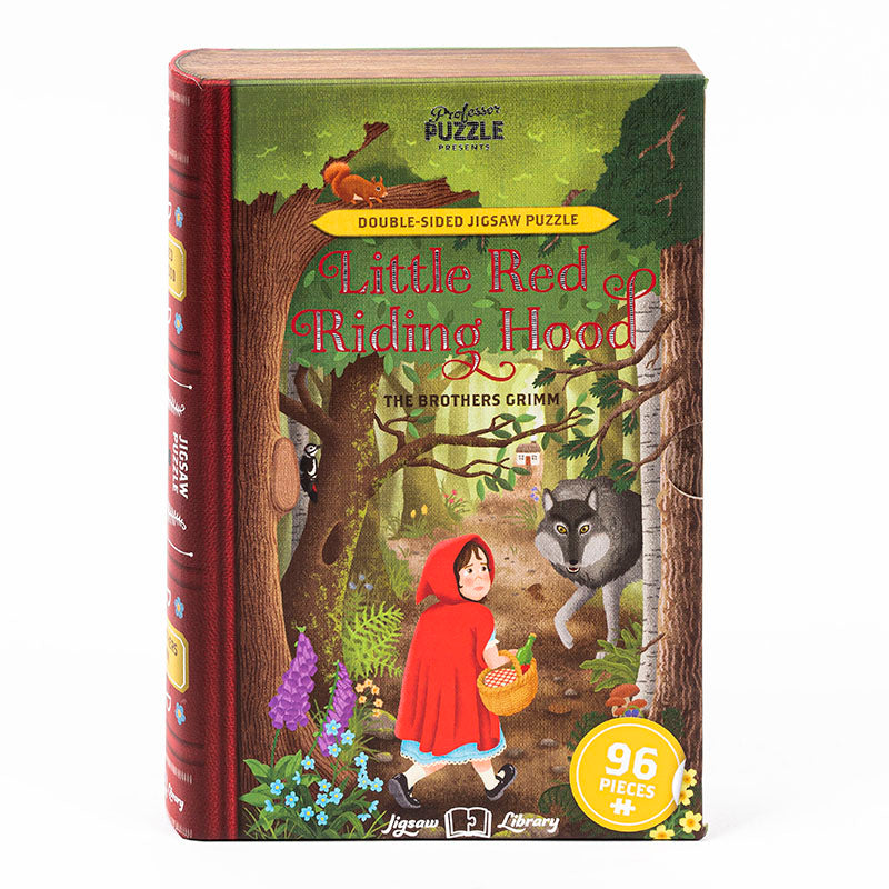 Bokpussel Little Red Riding Hood (Rödluvan) - dubbelsidigt pussel 96 bitar